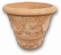 Vase Festoon and Leaves – Pots Of Tuscany